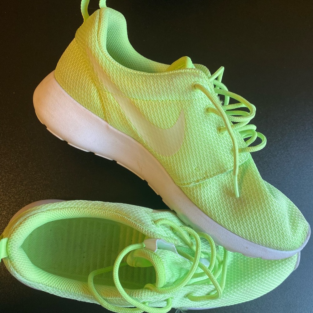 Highlighter lime green Nike sneakers